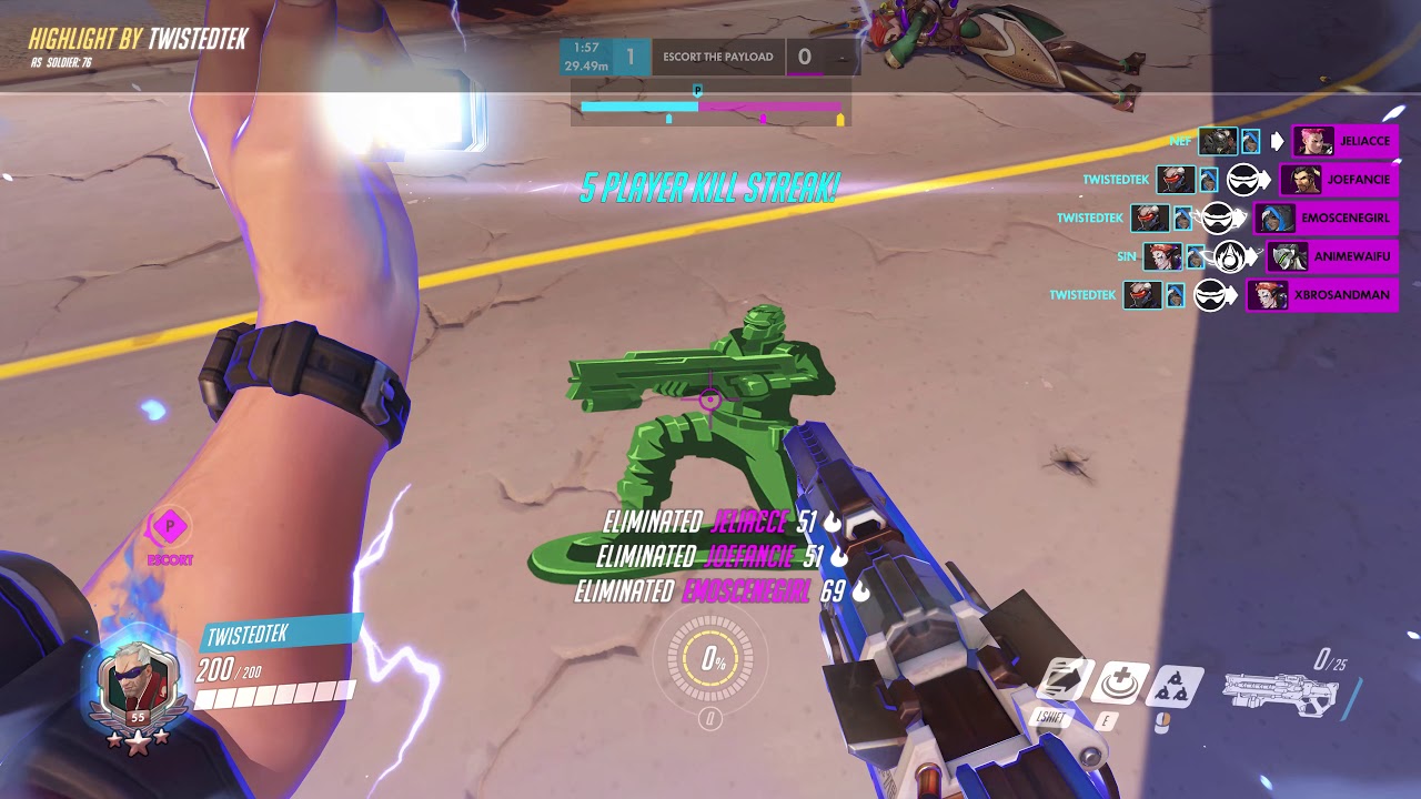 Soldier Quintuple Kill - Overwatch