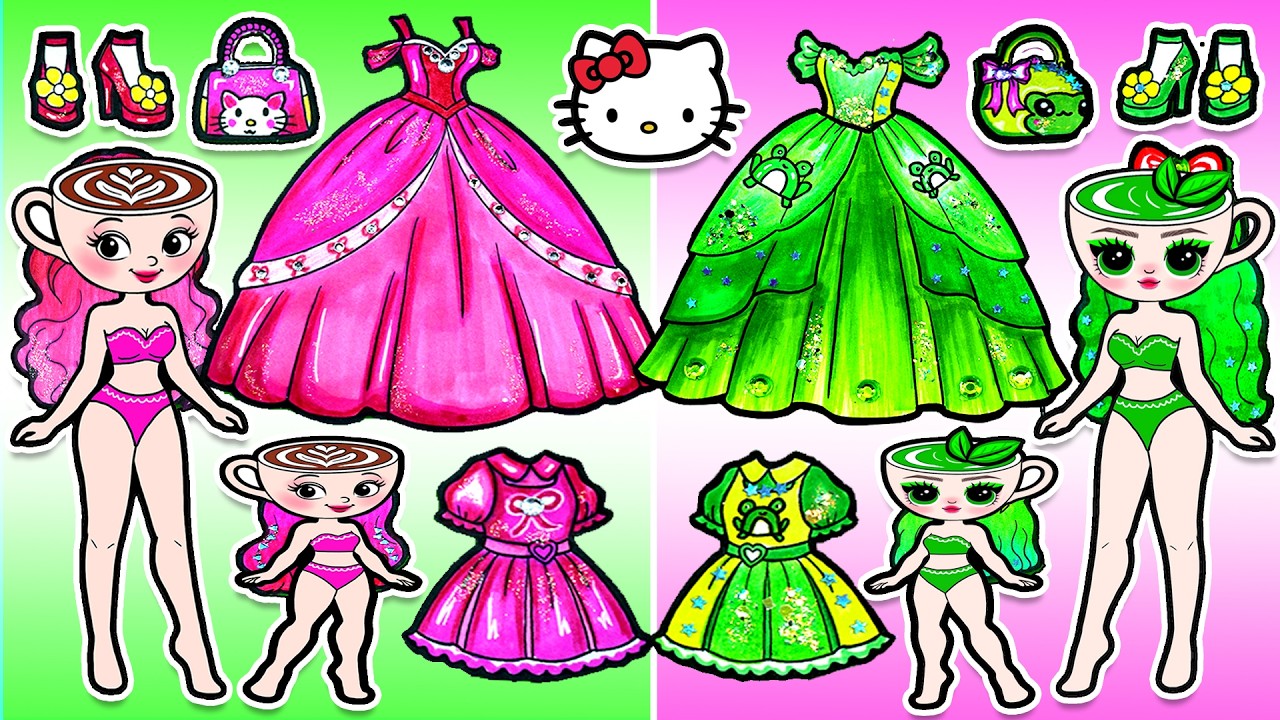 BALELRINA CAPPUCCINA x MATCHA NOVA Беременность 💗💚 Мода для мамы и дочки | Поделки из бумаги свои...