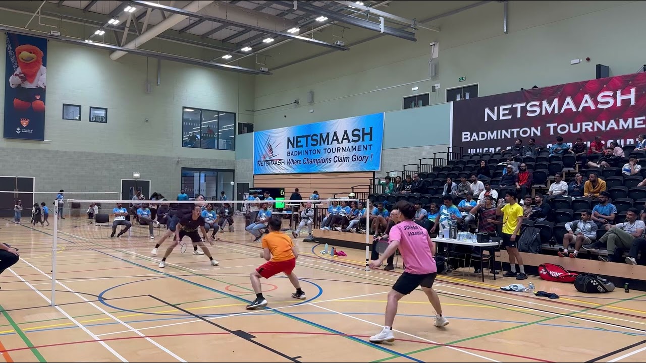 Badminton finals Netsmaash 2024.  Siu ho , Ka wai vs Jordan and Randy