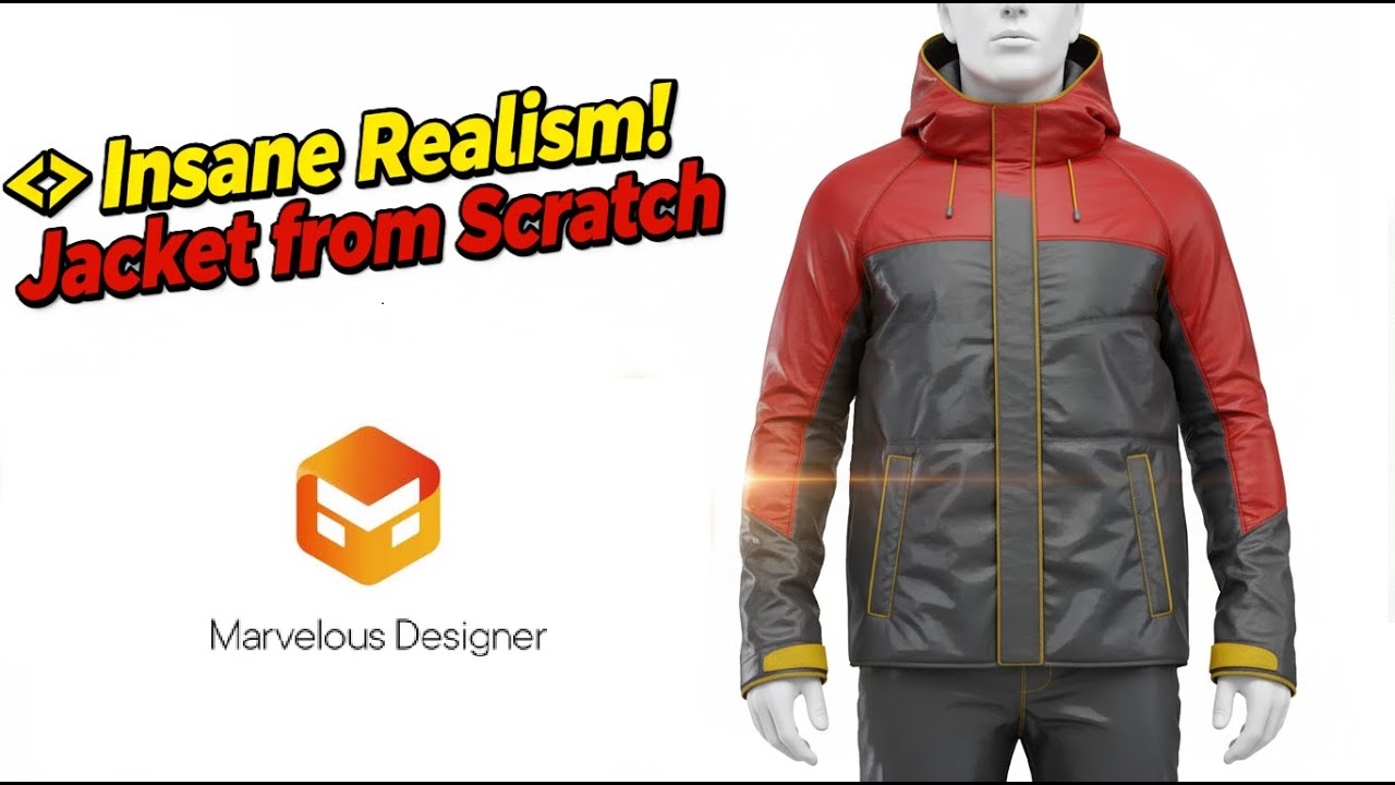 👉 Insane Realism! Creating a Jacket from  a Blank Screen in Marvelous Designer (Tutorial)