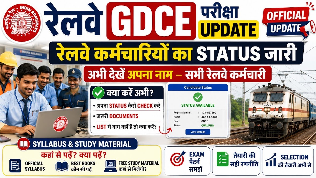 Railway GDCE Exam Official 💥 All Zone Employees Check Your Name | Status Out | Syllabus #railwaygdce