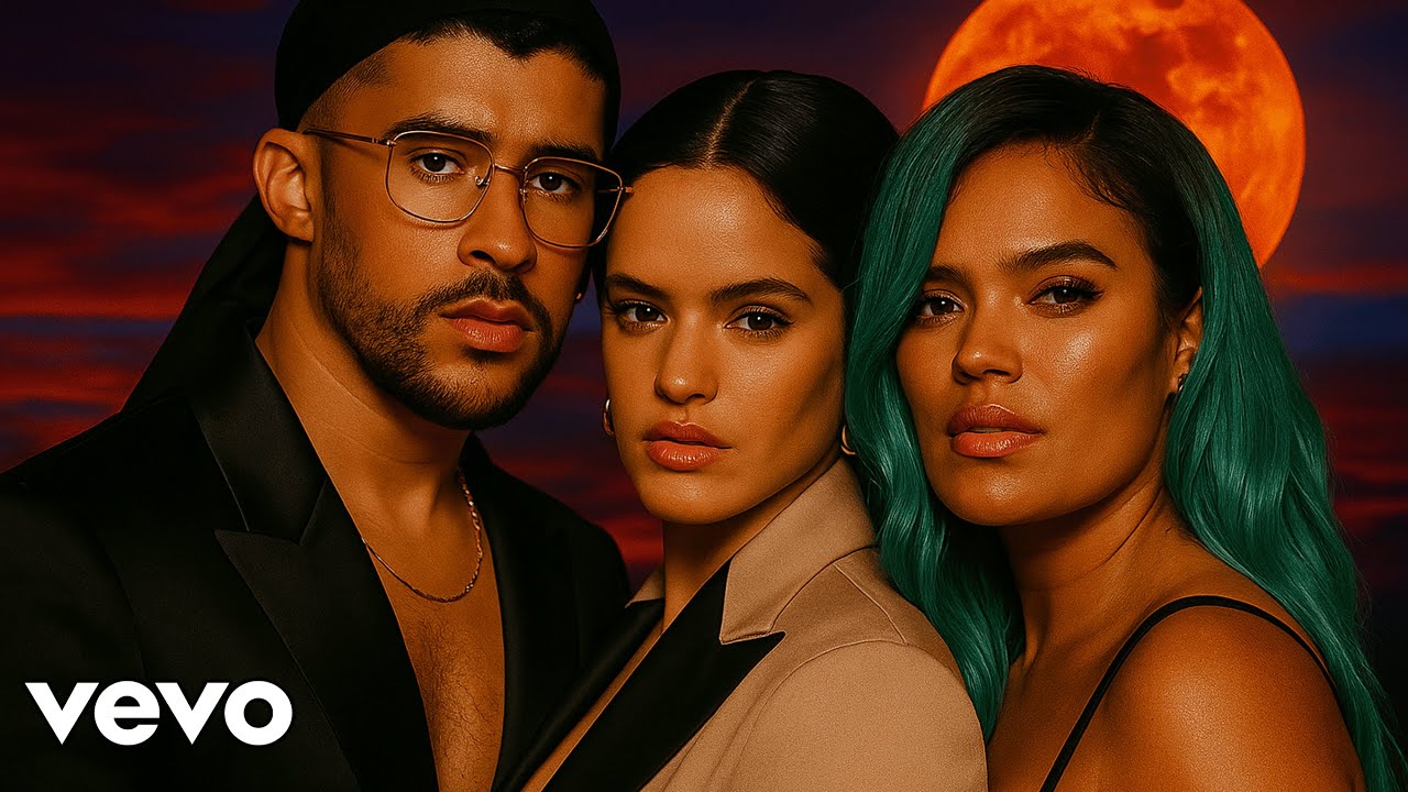 Bad Bunny, Karol G, Rosal&iacute;a - Luna Roja