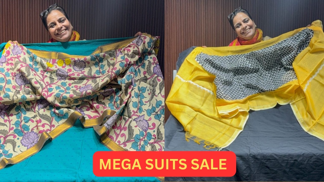 Biggest Suits Sale 💥 Modal silk, Jamdani, Kalamkari, Banarasi & Cotton  | Mega Ethnic Suits Sale