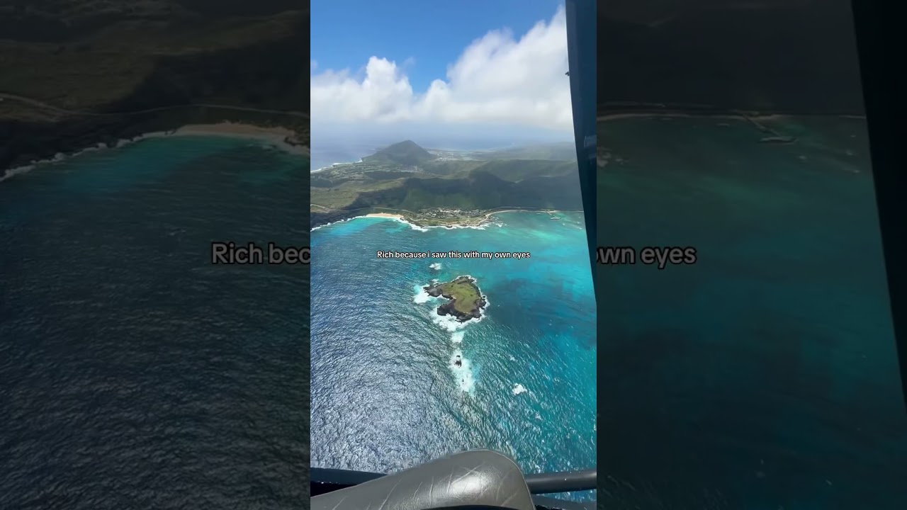 breathtaking views!! 😍 #oahuhawaii #couplesvlogs #couple #helicopterride #travelling #travelcouple