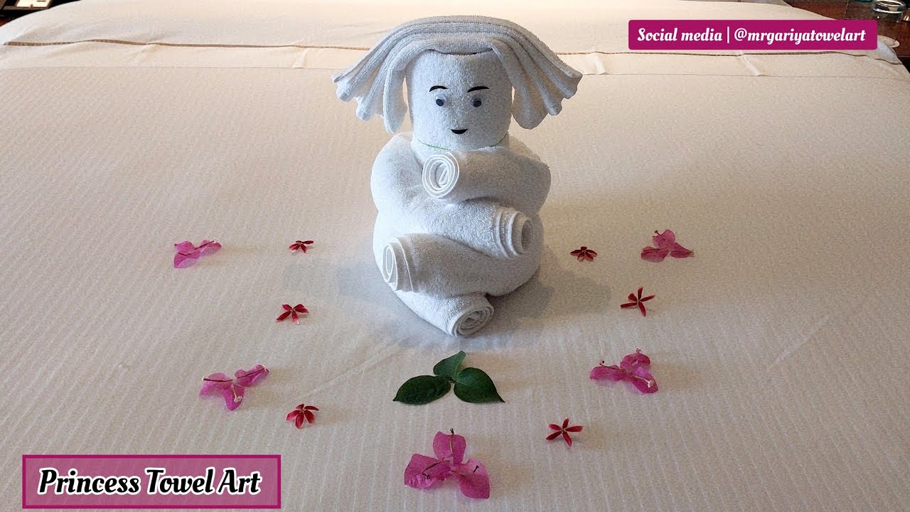 towel art | how to make towel art princess | simple decorative towel folding