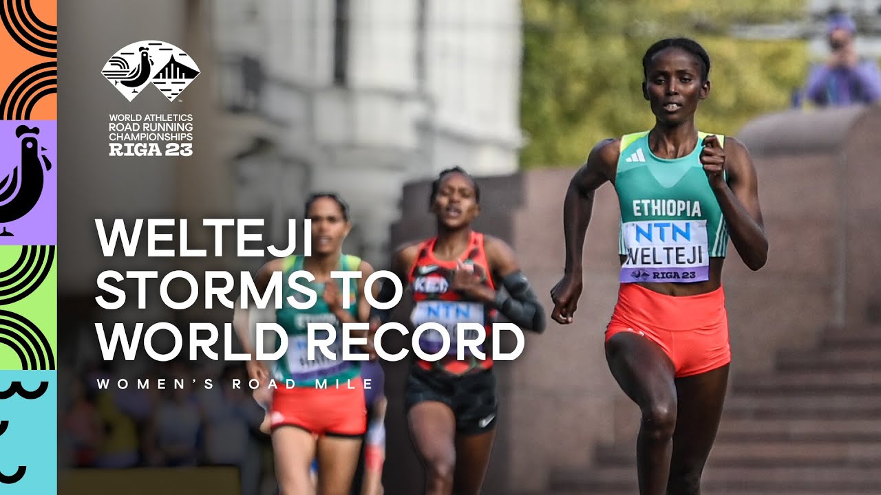 Welteji beats Kipyegon with road mile world record | World Athletics Road Running Championships Riga