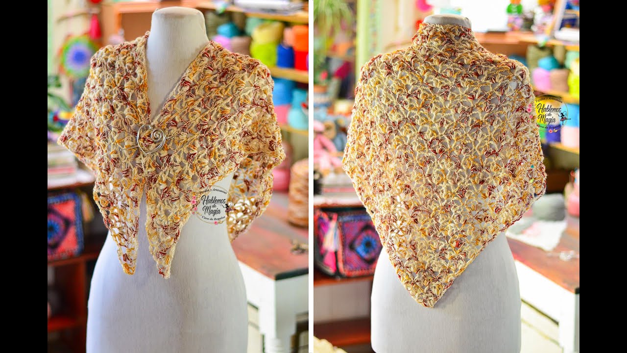 Chal jazmín de cuatro ( Paso a paso en crochet )