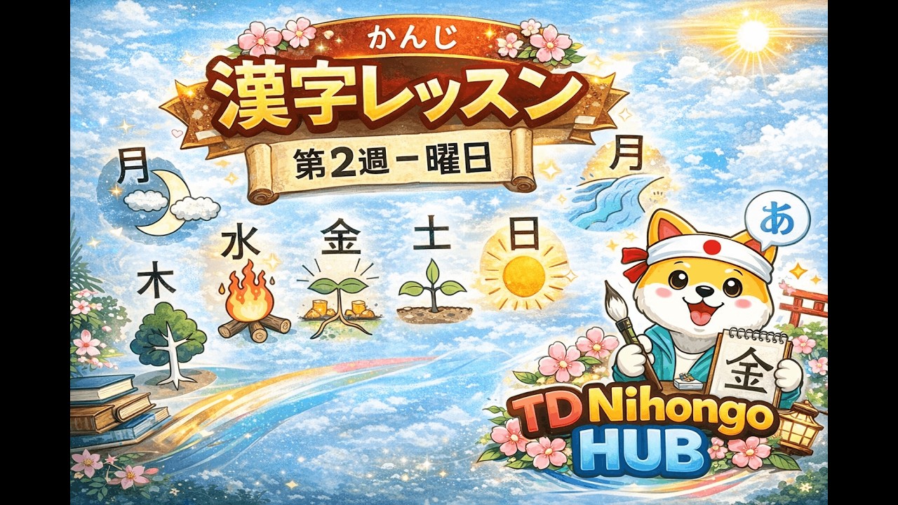 ②　 月 火 水 木 金 土 日 年 | Days & Year | JLPT N5  Week 2