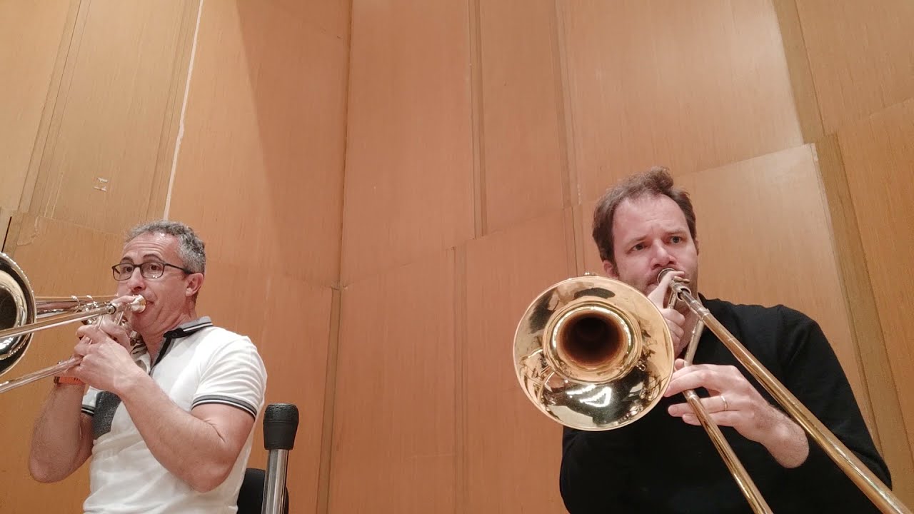 Brahms 2nd symphony, Sinfonica de Galicia trombone section closeup!
