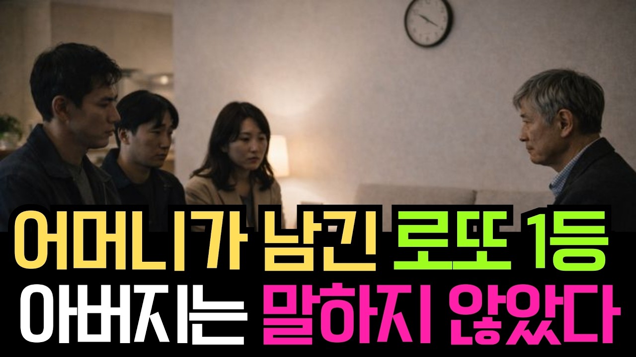 어머니가 남긴 로또 1등, 아버지는 자식들에게 말하지 않았다