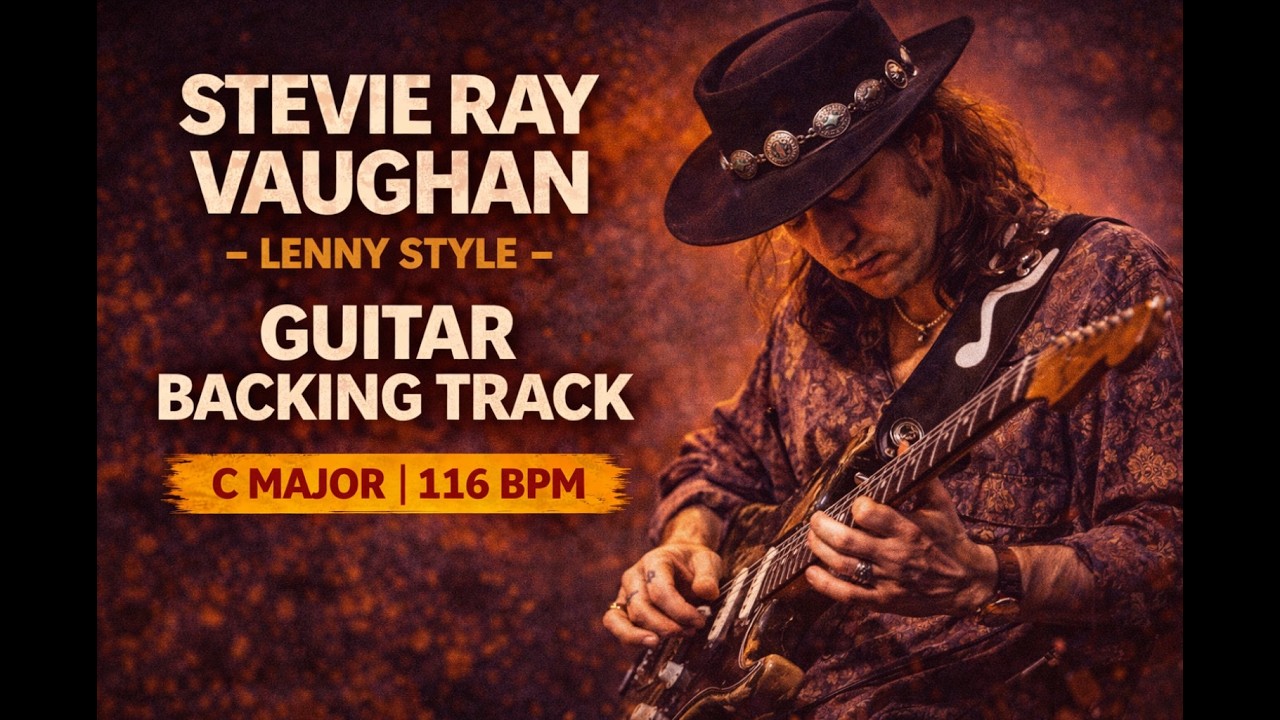 Stevie Ray Vaughan   Lenny  style guitar backing track C major 116 BPM