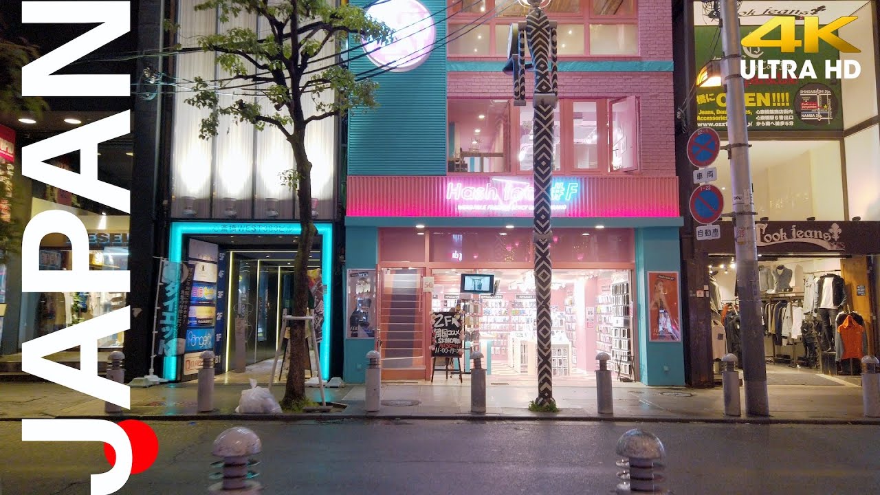 Osaka Japan Night Walk American Village [4K] 🇯🇵 Nightlife, Fashion, Neon Signs [ASMR] 大阪アメリカ村