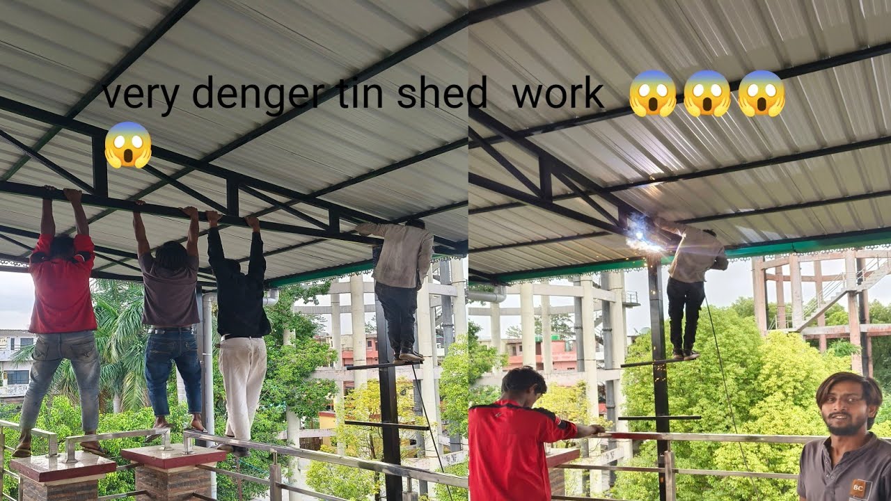 हम बना रहे हैं ये टीन शेड 0.50 mm जिन्दल शीट ओर अपोलो स्टील के साथ देहरादून में#tinshed #fabrication