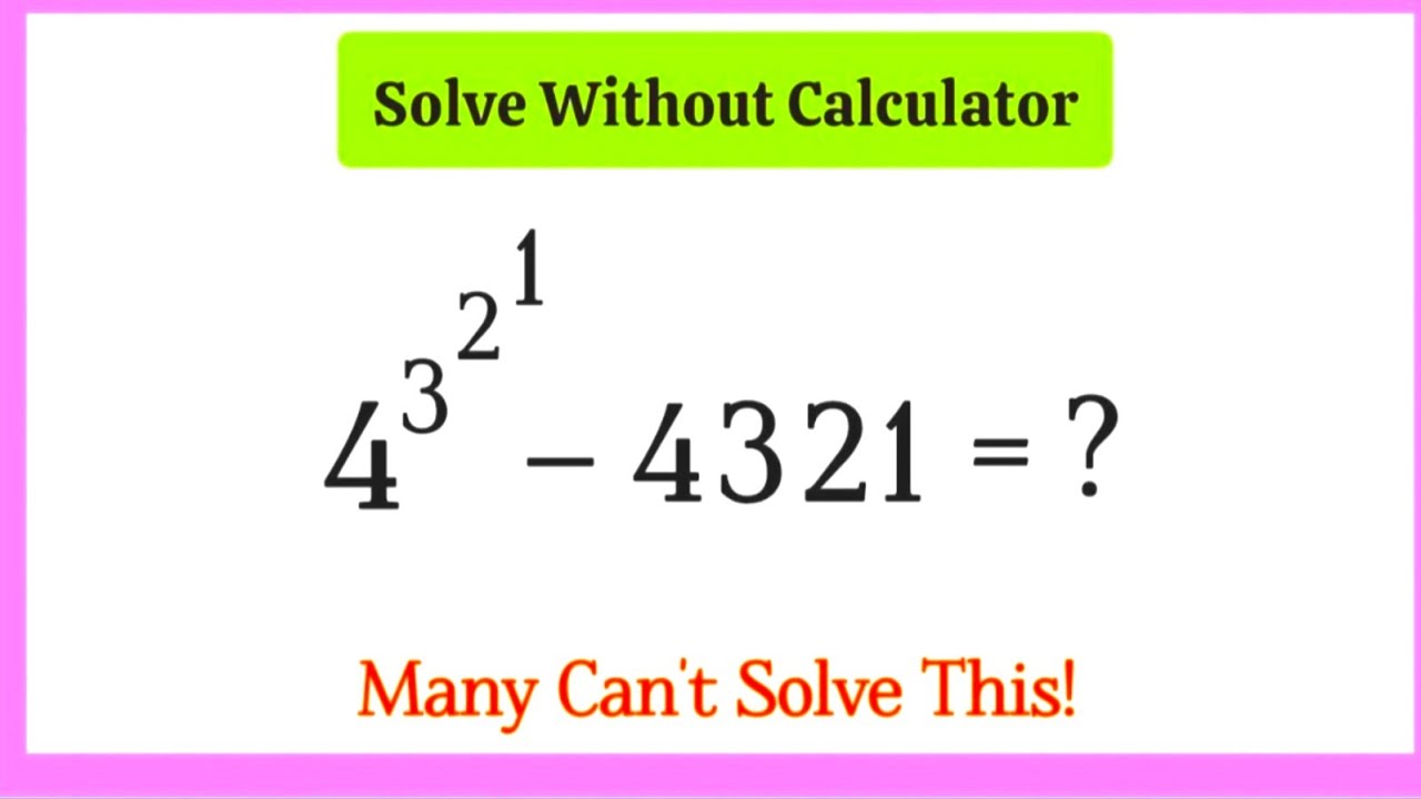 A Nice Exponential Maths Question | Maths Olympiad | How to solve this equation ⁉️