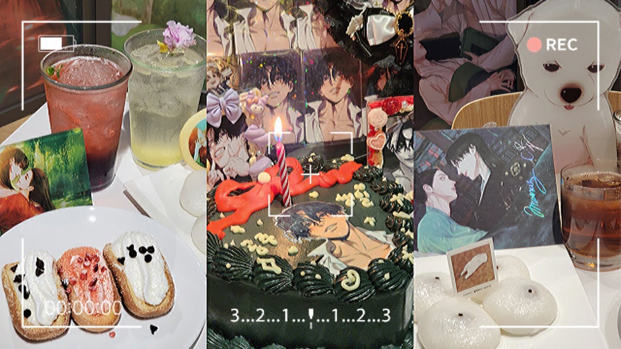 🐾 The Ghost's Nocturne x Mofun ❤💚 Korean BL collab cafes, goods unboxing, Printbox VLOG