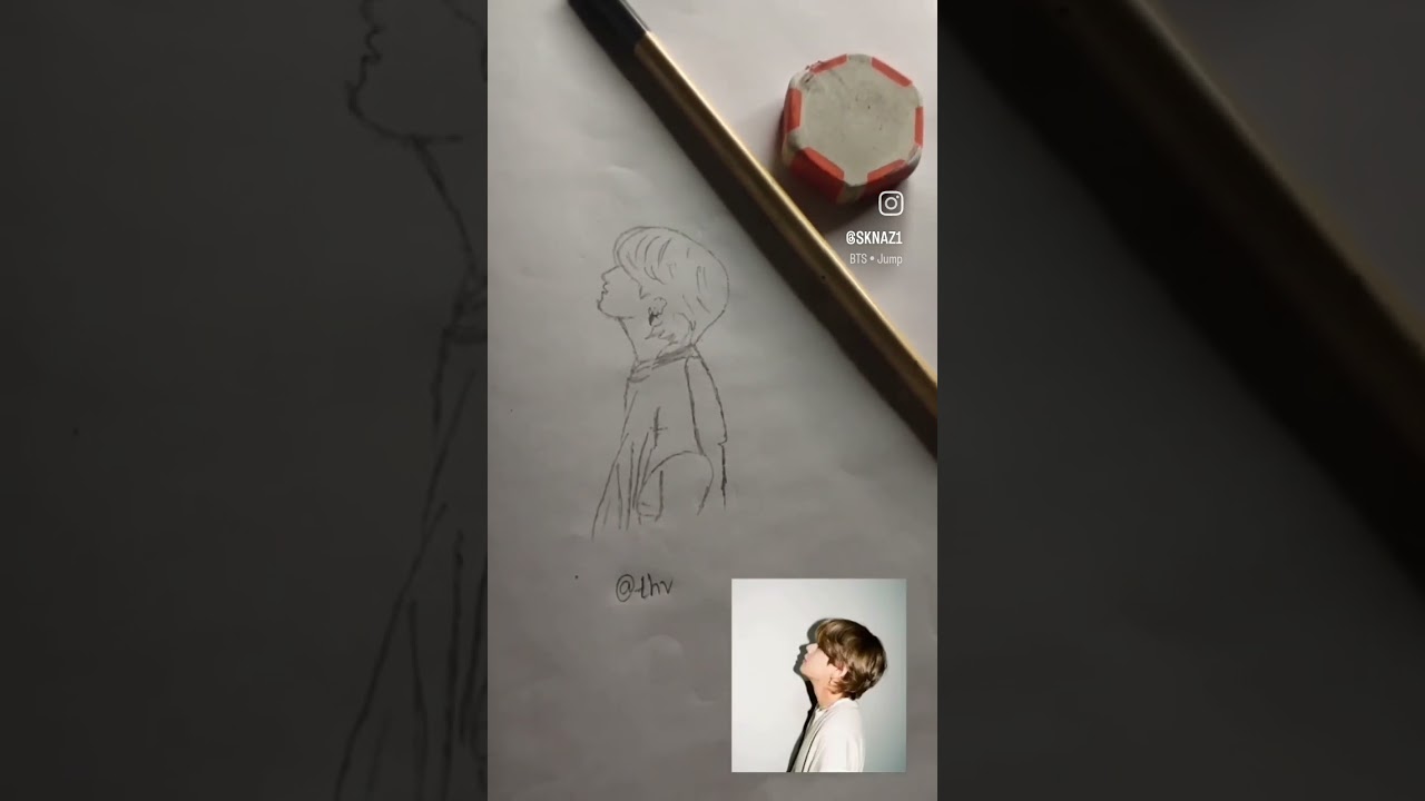 outline draw bts v#yoytubeshorts #bts#btsarmy#kpop#love