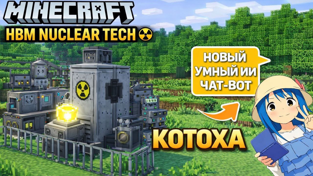 † MINECRAFT †  МОД-ПАК - HBM Nuclear Tech - С ИИ ПОДРУГОЙ В ЧАТЕ 5 - НЕФТЬ