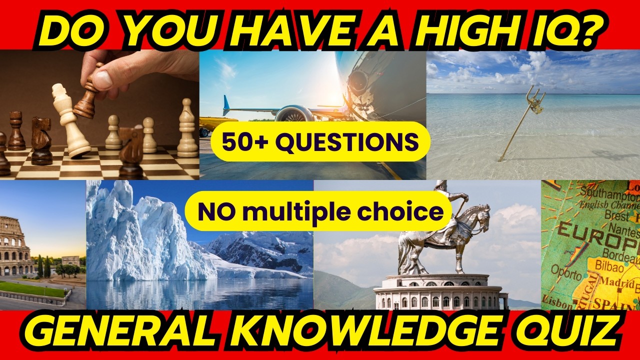 Hard General Knowledge Quiz | 50 Q's | Without Multiple Choice | Difficult Trivia Questions | Game