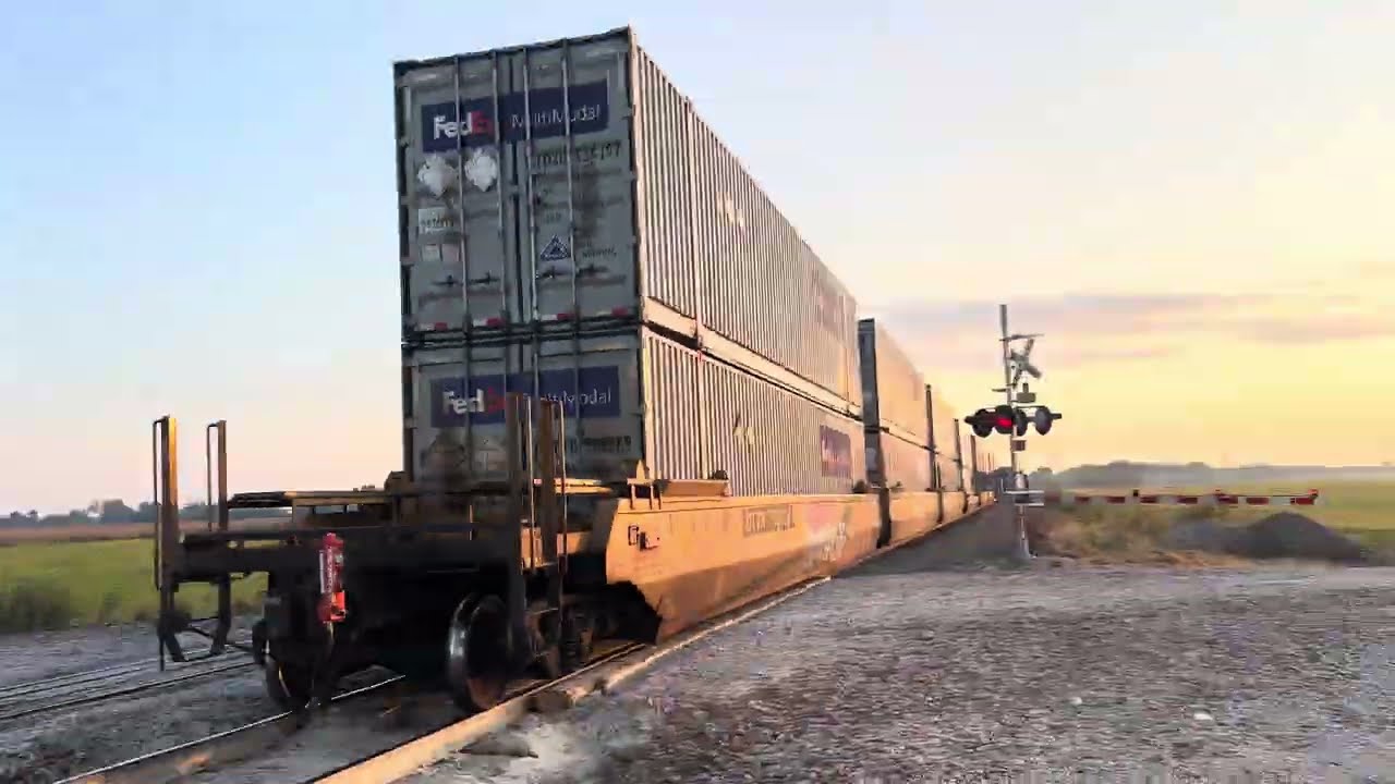 FULL SPEED 72 MPH Train on a Rural Missouri Morning