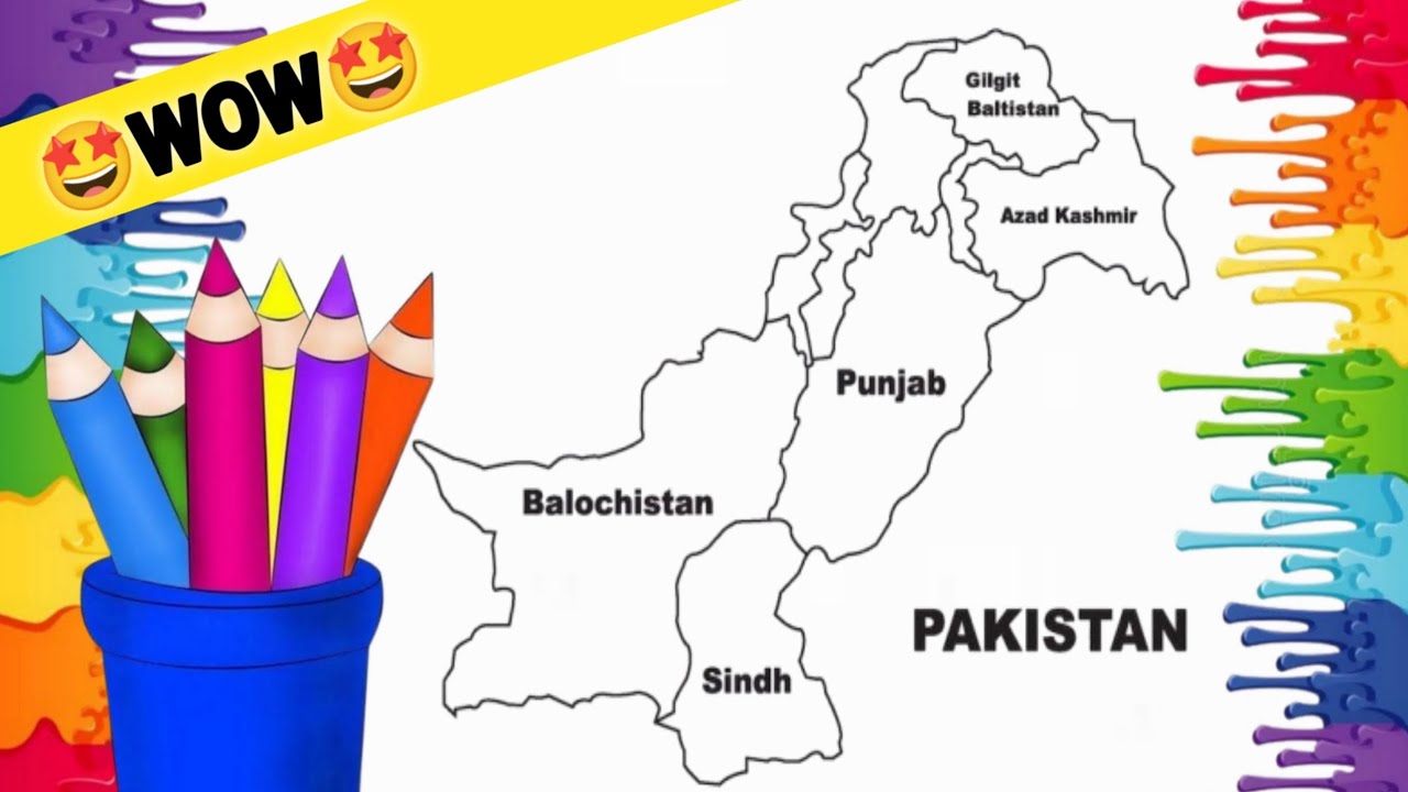How to draw pakistan Map🗺️|Easy drawing, painting &colouring for kids&toddlers|Pakistan Map drawing