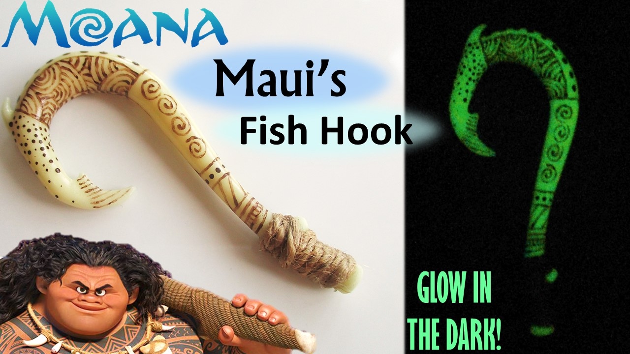 Polymer Clay Maui's Fish Hook Charm - It glows in the dark! || Maive Ferrando