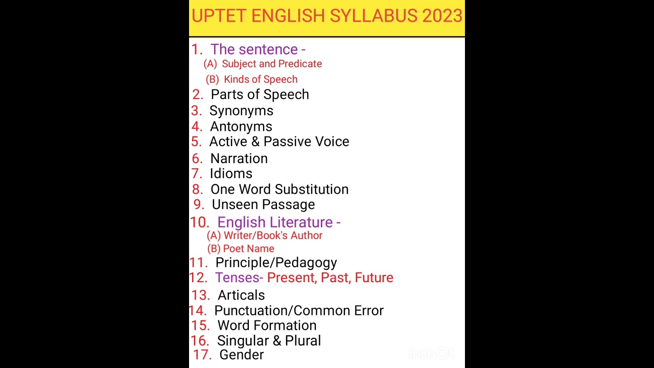 uptet english syllabus 2023#uptet#uptet2023..