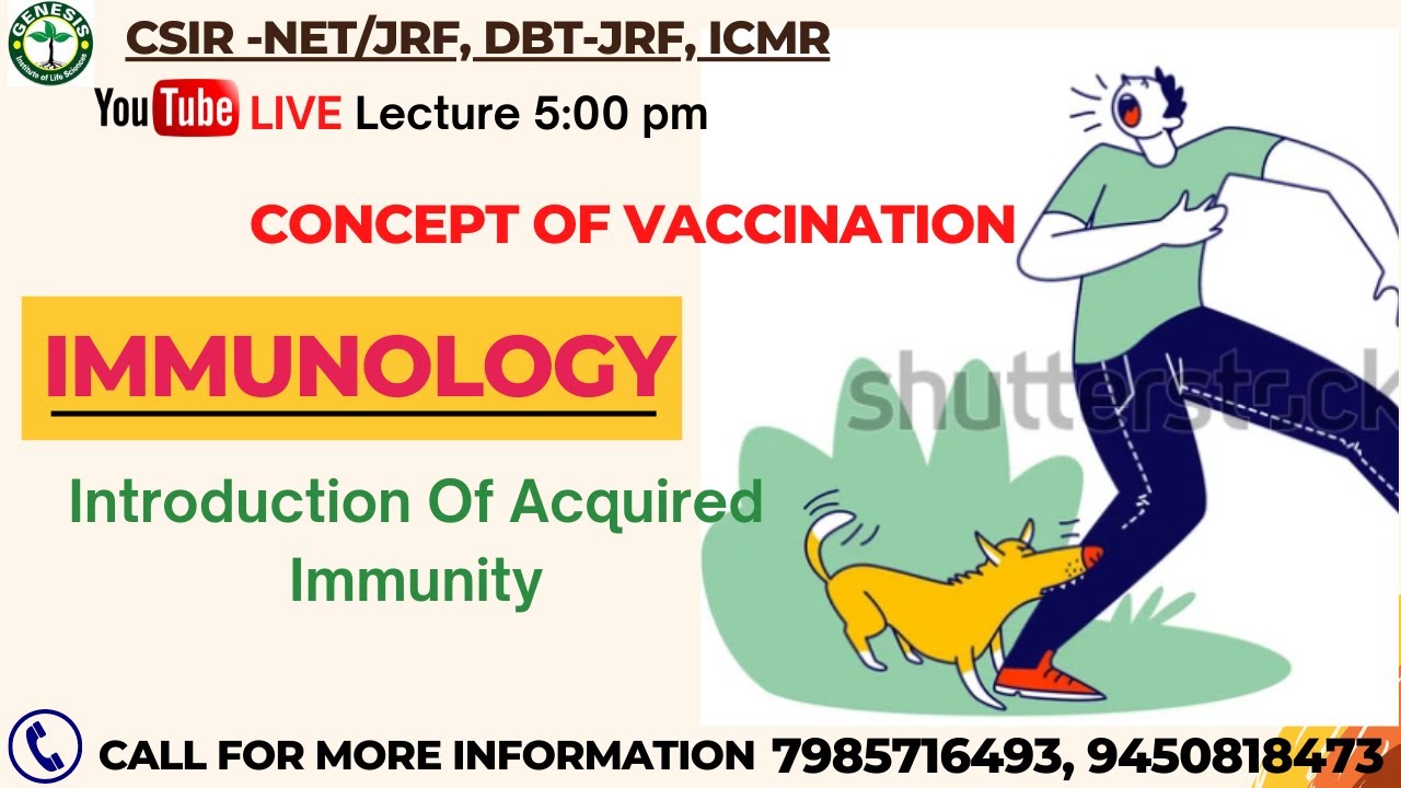 Introduction Of Acquired Immunity |Vaccination| L-4 |CSIR-NET/JRF |𝐆𝐞𝐧𝐞𝐬𝐢𝐬 𝐈𝐧𝐬𝐭𝐢𝐭𝐮𝐭𝐞 𝐨𝐟 𝐋𝐢𝐟𝐞 𝐒𝐜𝐢𝐞𝐧𝐜𝐞
