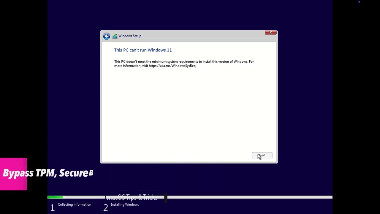Bypass TPM Check Windows 11 Installation