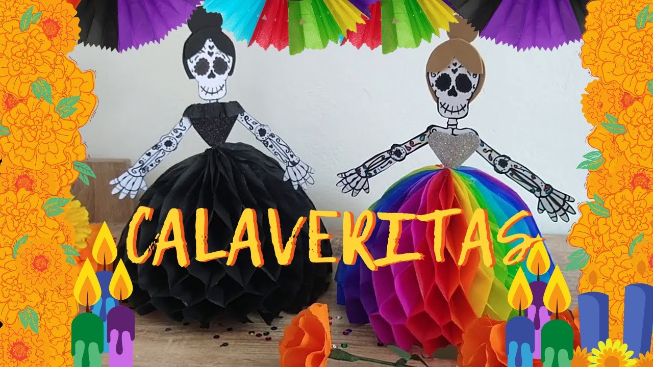 Cómo hacer una Catrina de papel // Calavera de papel // Manualidades de día de muertos.