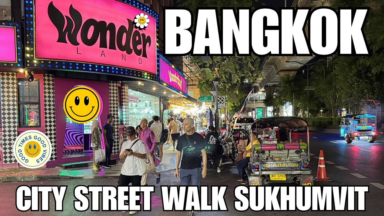Bangkok Thailand 4k Night Street City Walk Tour Vlog Sukhumvit