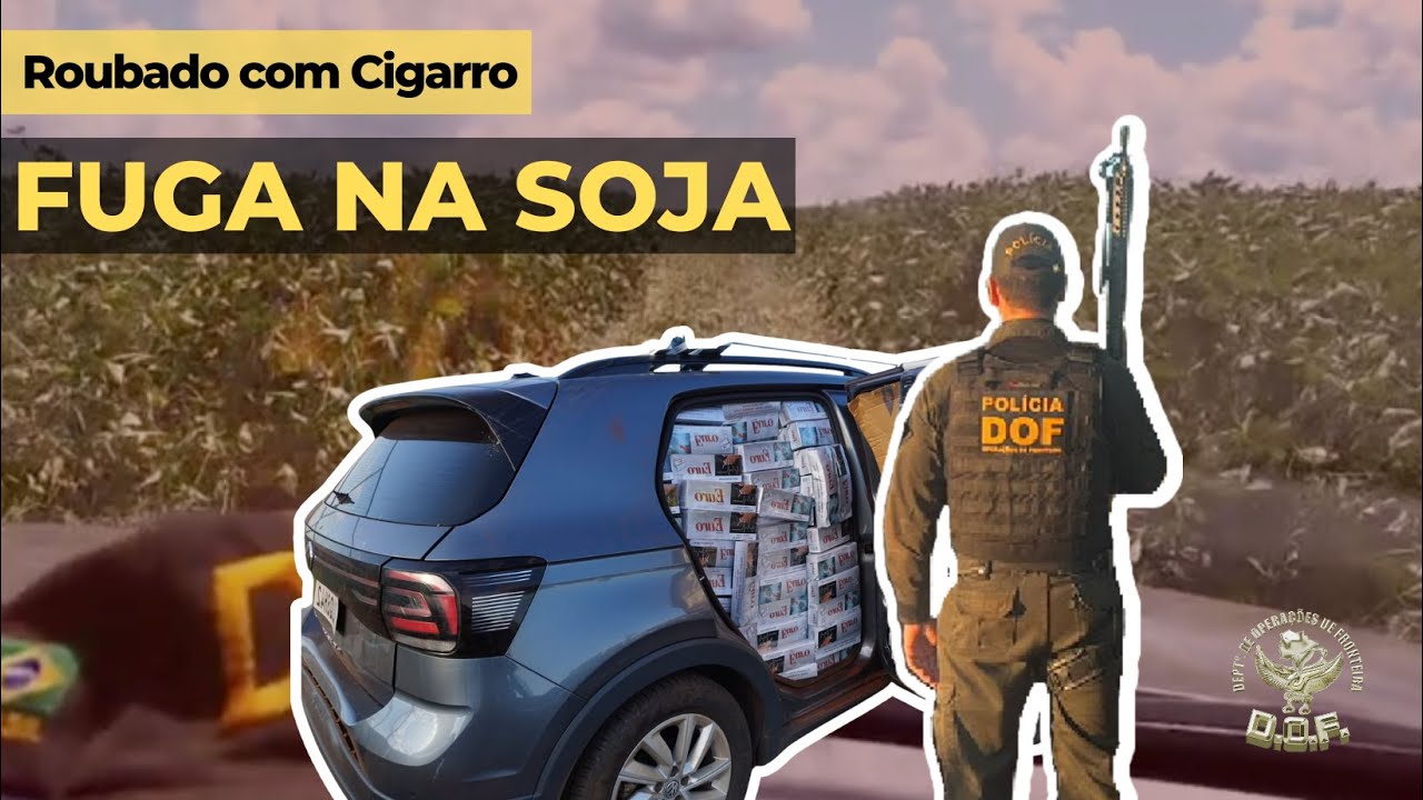 FUGIU PELA SOJA! CARRO ROUBADO CARREGADO COM CIGARROS CONTRABANDEADOS NA FRONTEIRA