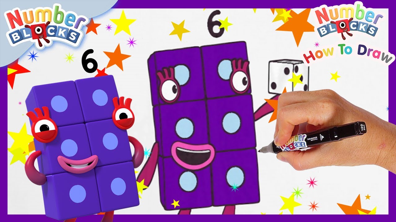 How to draw Numberblock Six | Drawing Tutorial for Kids | @Numberblocks