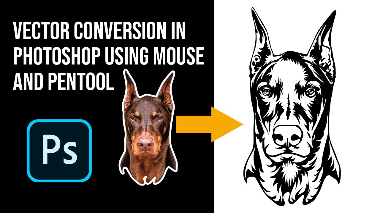 Converting dog image into vector image in photoshop
