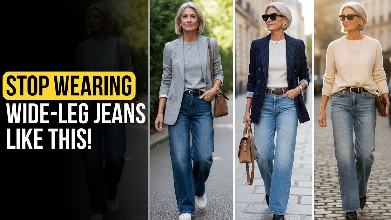 7 GENIUS Wide-Leg Jeans Styling Hacks to Look 10x More EXPENSIVE After 50