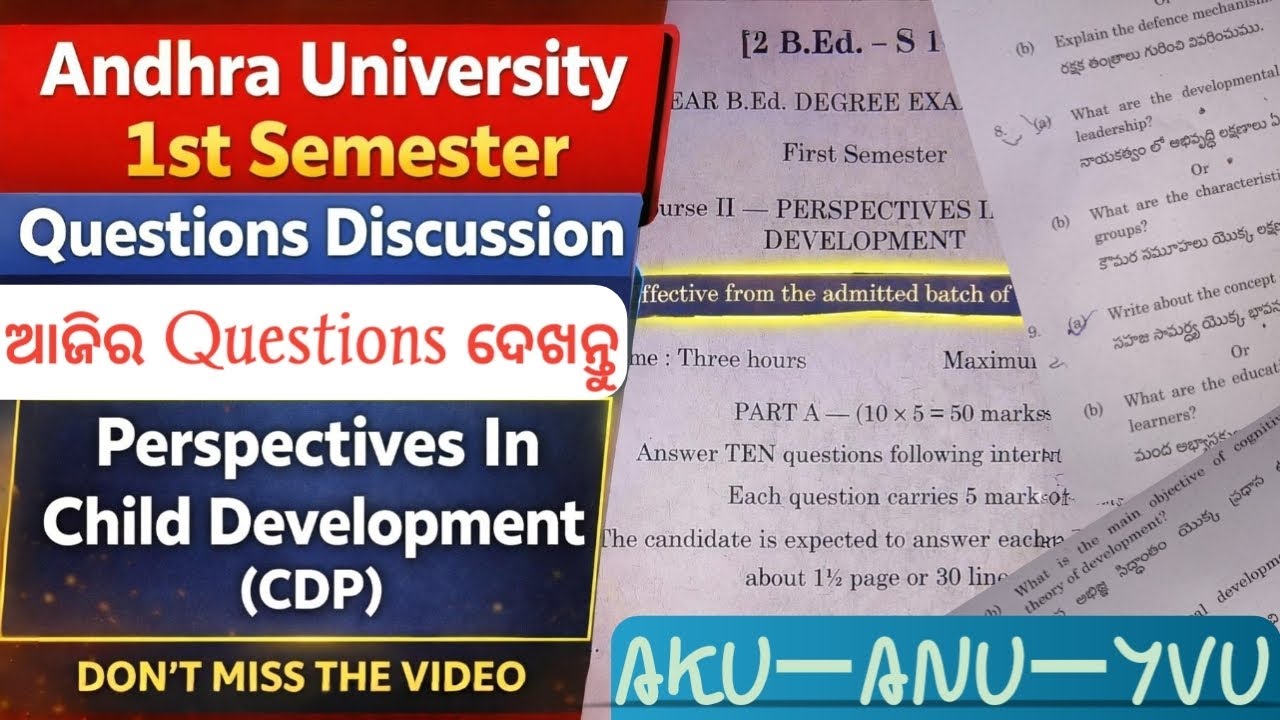 Perspectives In Child Development 1st Semester Questions Discussion | CDP Andhra B.Ed Question