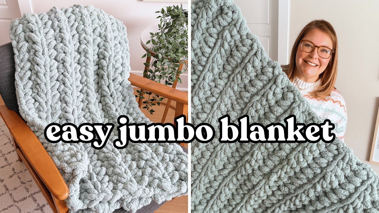 Super Quick + Easy! Jumbo Chunky Crochet Blanket