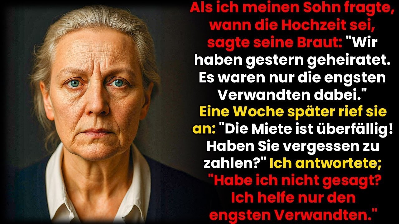Sie luden mich nicht zur Hochzeit ein – doch eine Woche später forderten sie Geld für die Wohnung.