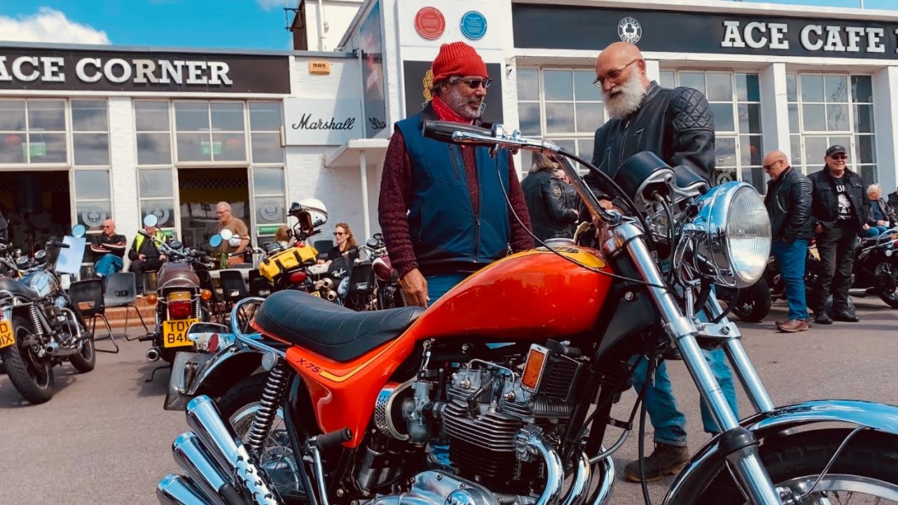 ACE CAFE LONDON Motorcycles on TRIUMPH BIKE DAY Brings a Craig Vetter Hurricane X-75 to this 59place