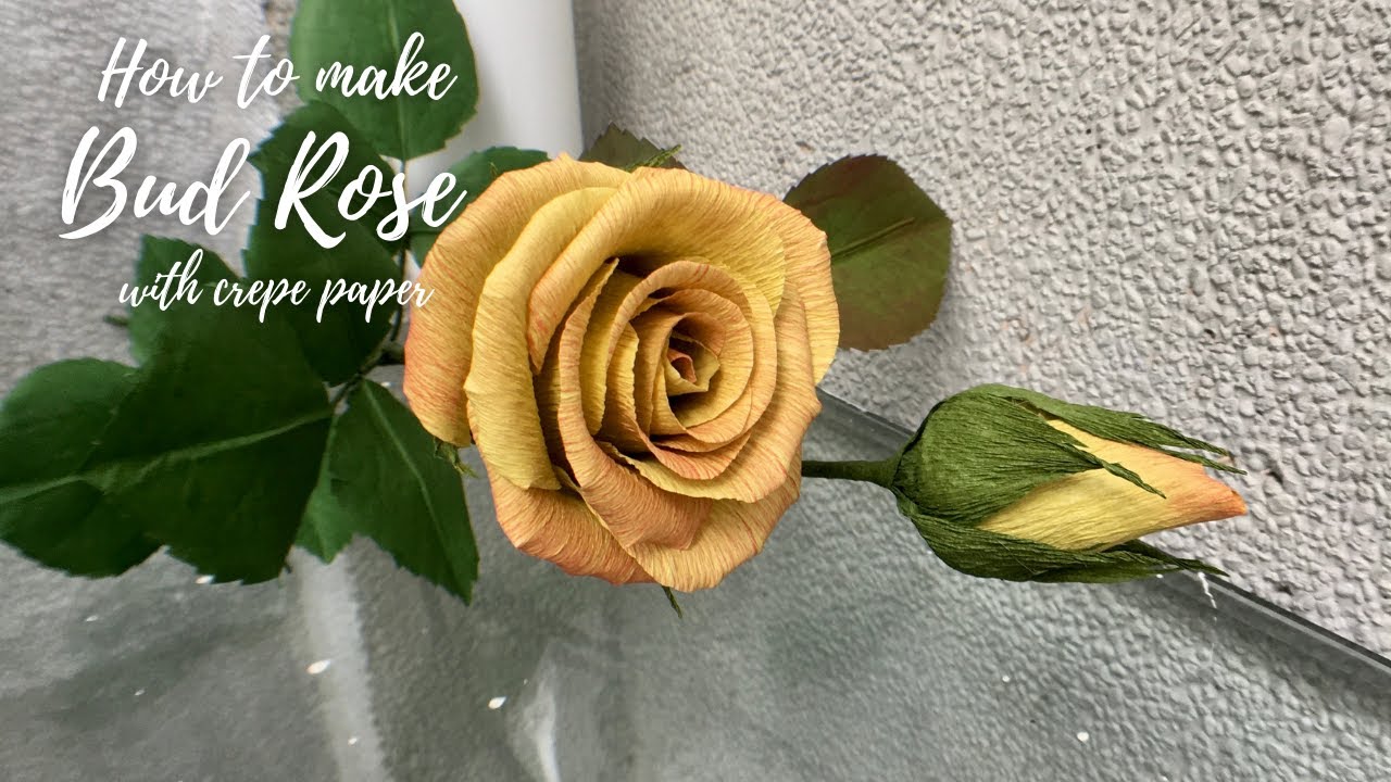 Làm nụ hoa hồng bằng giấy nhún, How to make Bud Rose with paper | Giáng Sinh Handmade