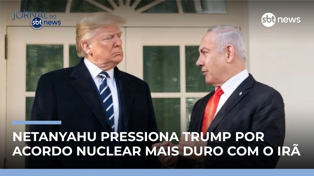 Netanyahu pressiona Trump a endurecer negociações nucleares com o Irã | #JornaldoSBTNews
