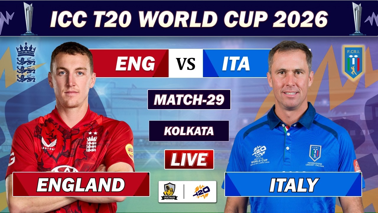 ENGLAND vs ITALY ICC T20 WORLD CUP MATCH 29 LIVE COMMENTARY | ENG vs ITA LIVE
