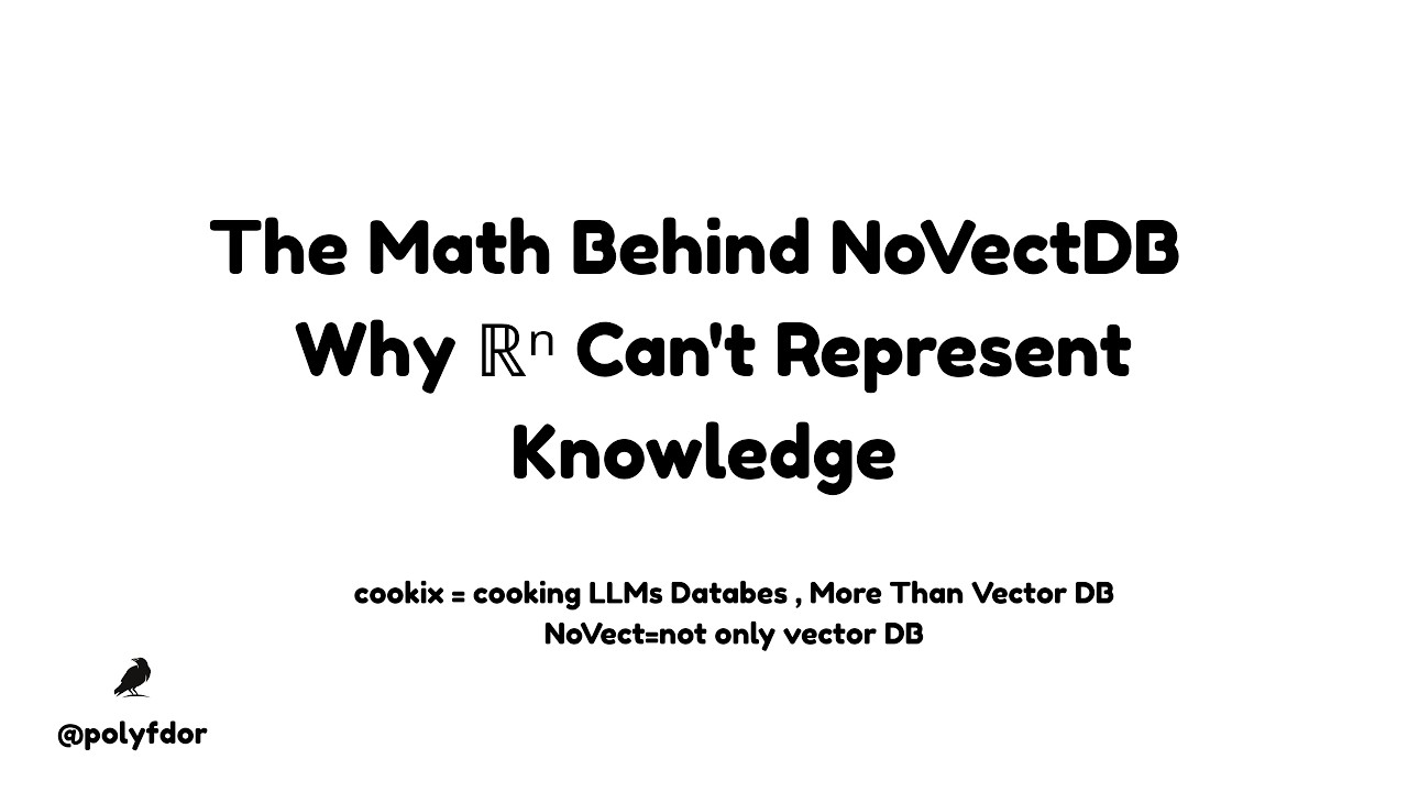 The Math Behind NoVectDB &mdash; Why ℝⁿ Can't Represent Knowledge