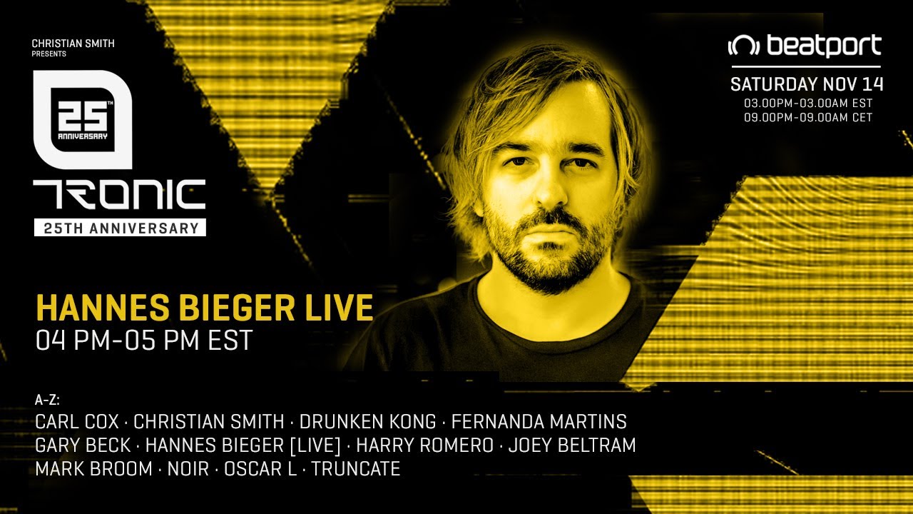 Hannes Bieger DJ set - Tronic 25th Anniversary | @Beatport Live
