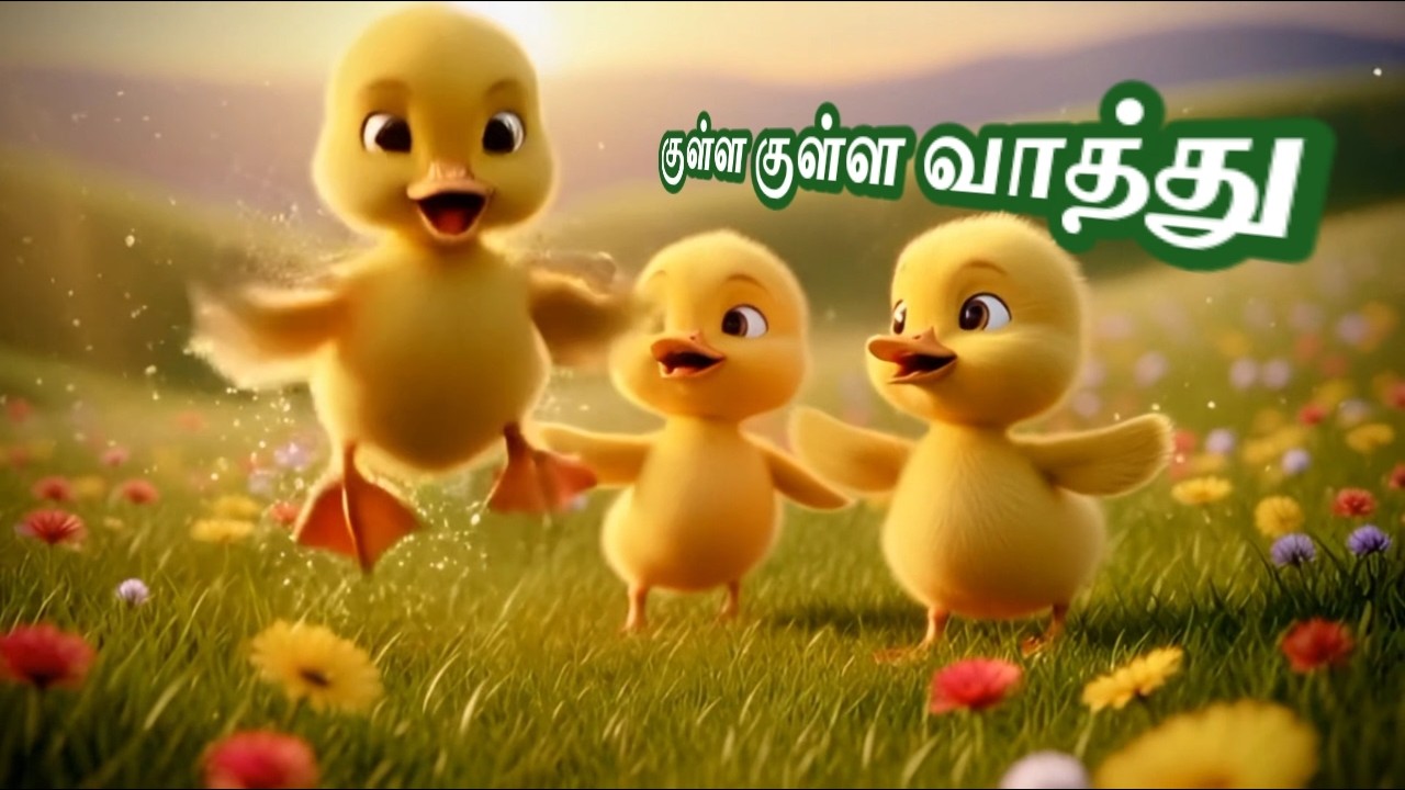 குள்ள குள்ள வாத்துகள் 🐥 | Tamil Kids Song | Cute Duck Rhyme for Babies 💛🦆 Tamil Nursery Rhyme