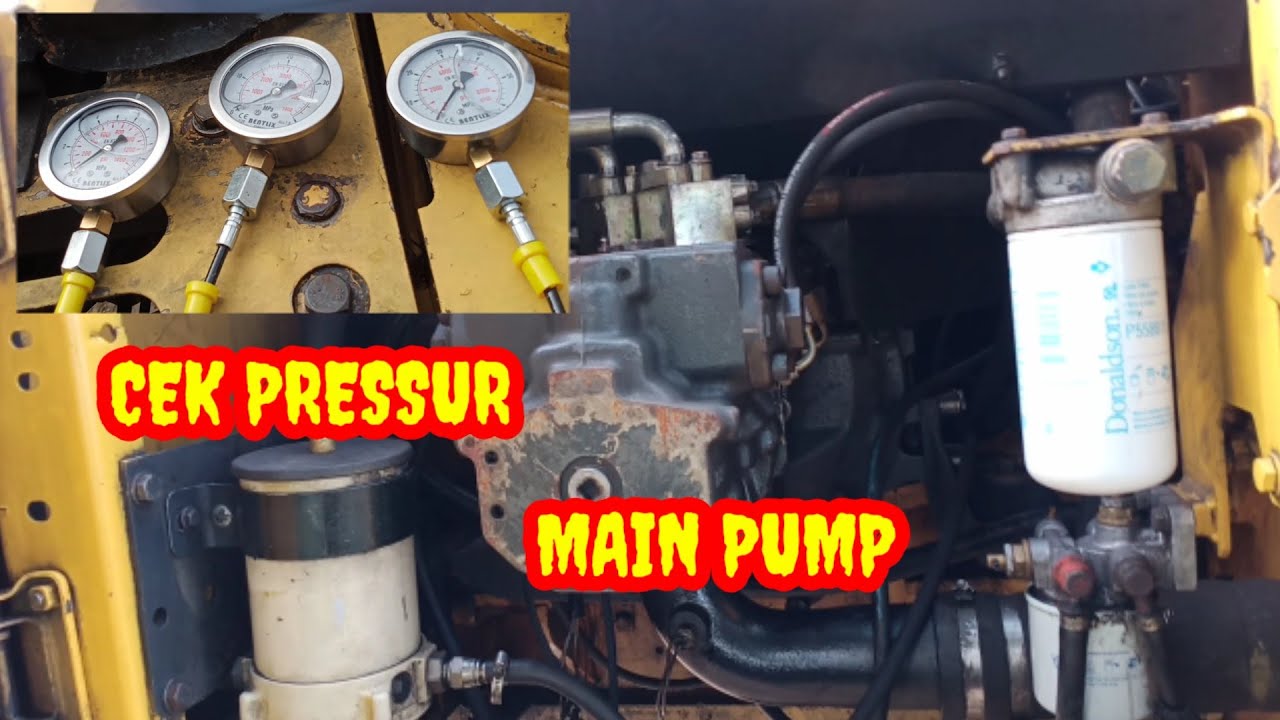 Cek pressur main pump excavator komatsu pc 200