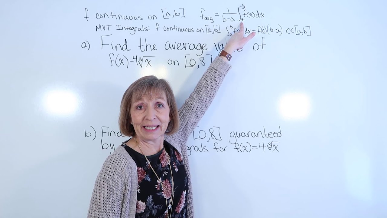The Mean Value Theorem of Integrals and the average value of a function on [a,b], example 3
