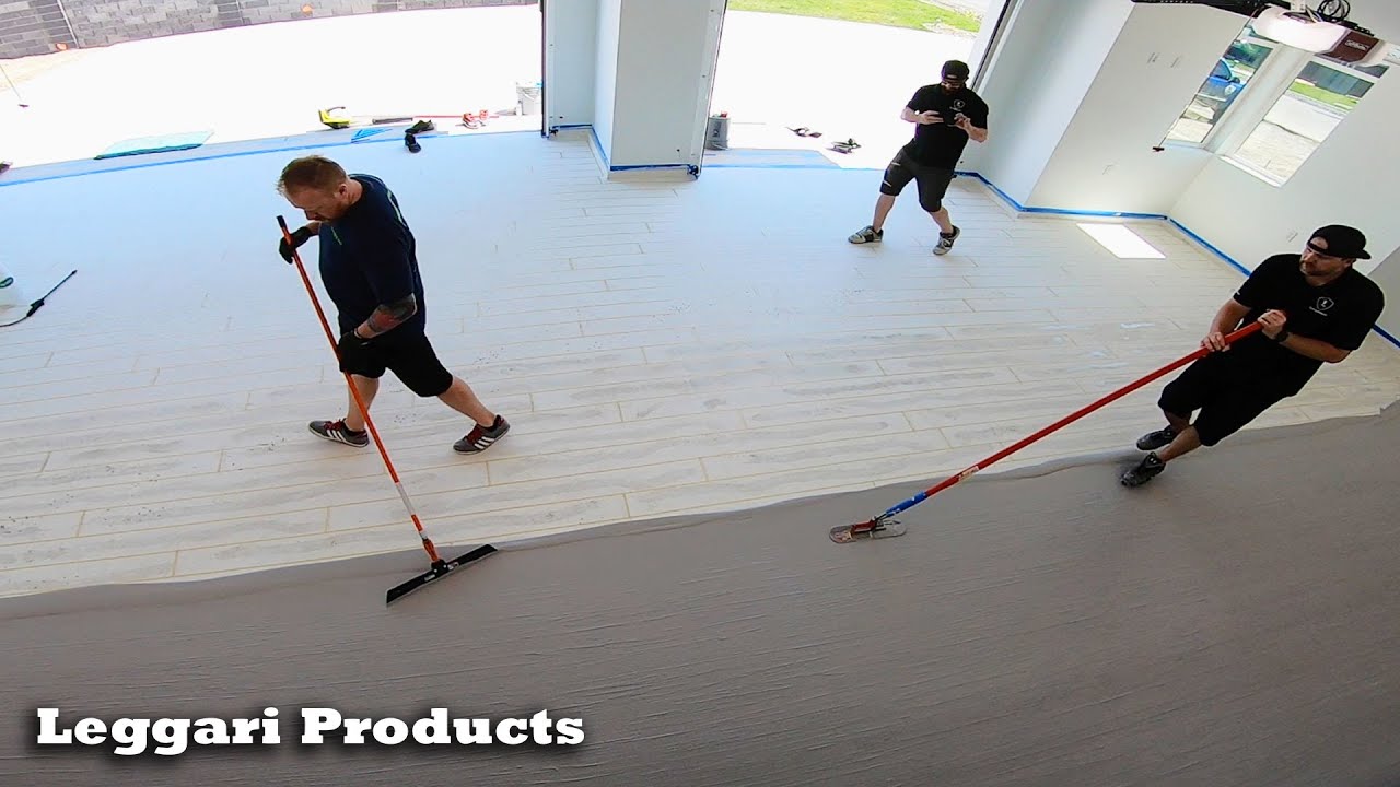 Satisfying Time-lapse Of A Garage Coated Using A Hardwood Overlay Kit | From Concrete To Faux Wood