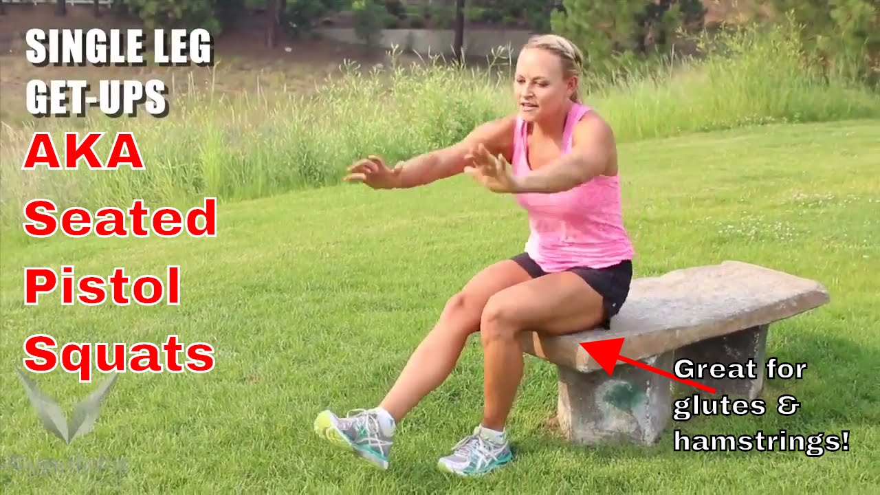 Seated Modified Pistol Squat Exercise - Fat Burning Butt & Thigh Exercise