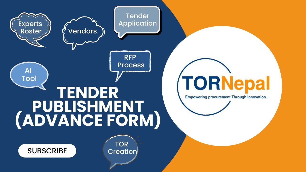How to Publish a Tender (Advance Form) with TORNepal