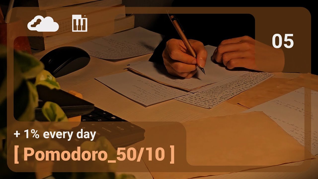 Pomodoro 50/10 Study With Me Late At Night 🌙 | Dark Academia Ambience